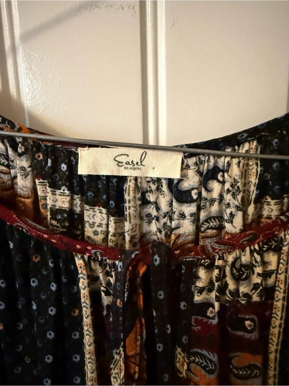 Boho Patchwork Peasant blouse- Multicolor - Picture 2 of 2